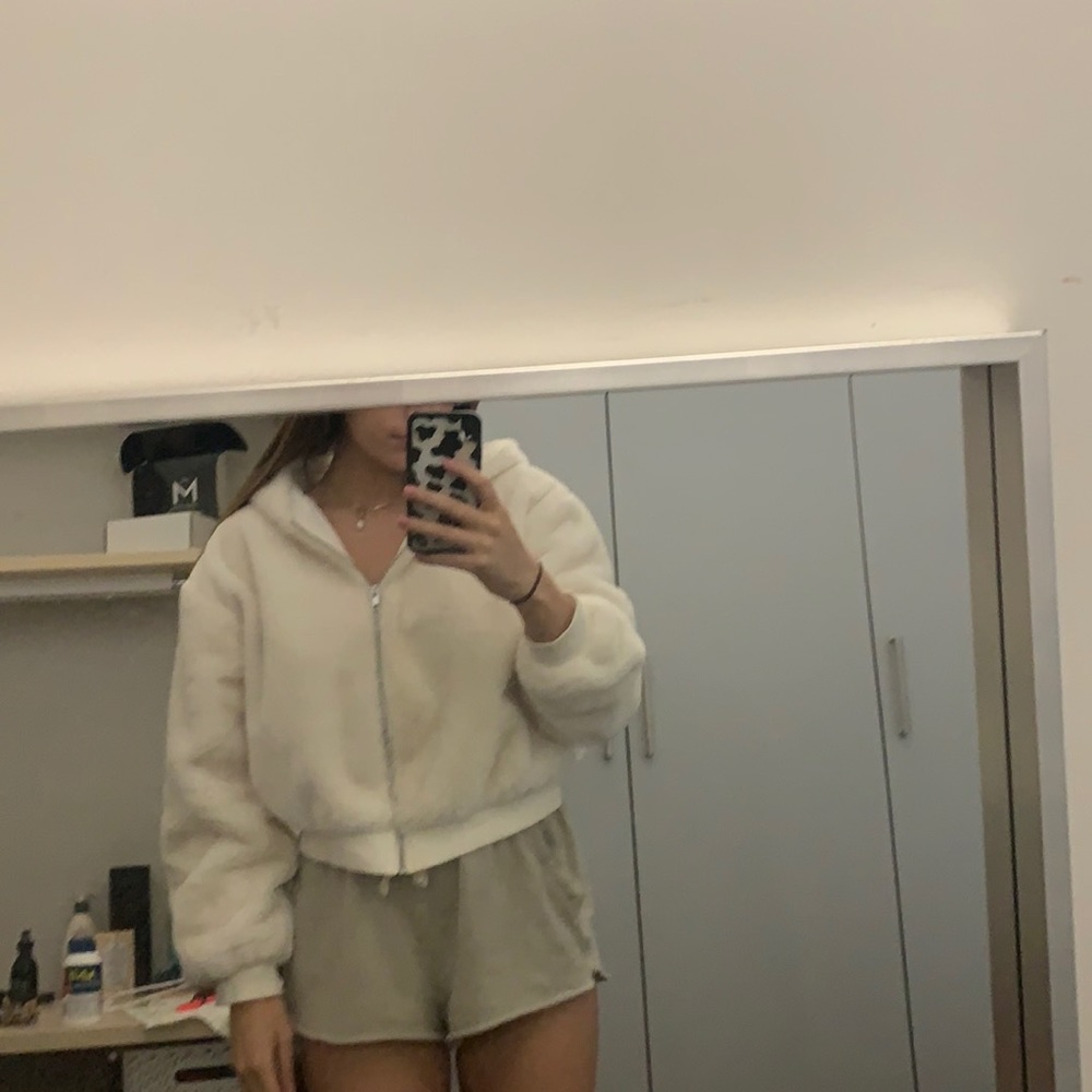 TOPSHOP fuzzy coat
